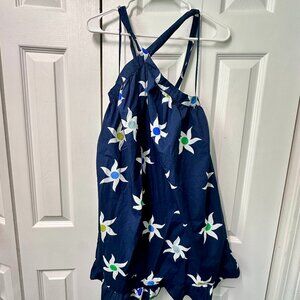 Celandine Halter Ruffle-Hem Babydoll Mini Dress